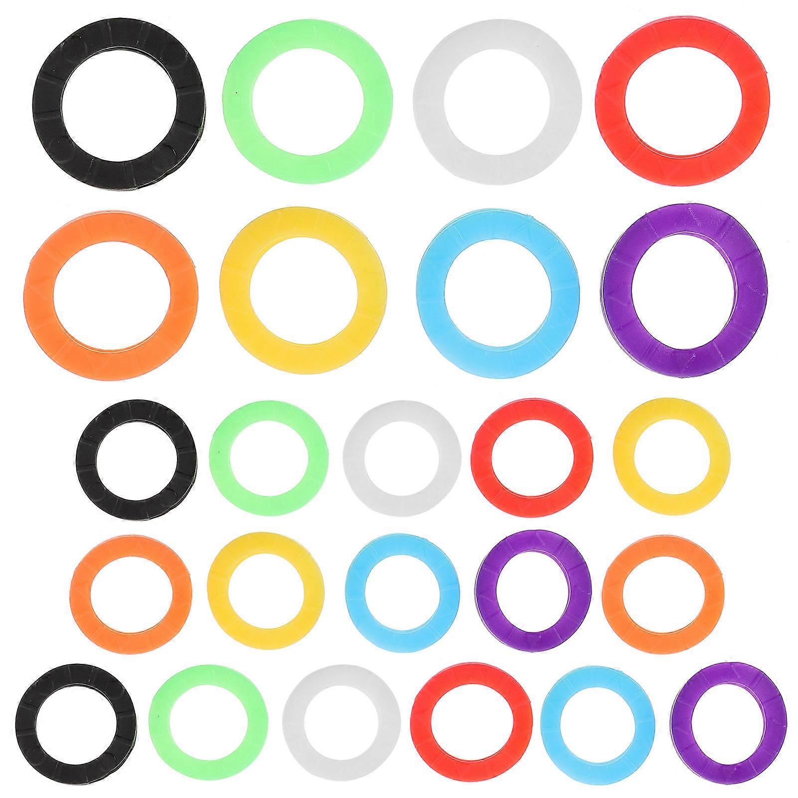 Bright Colored Silicone Key Ring for Numbering Keys 24pcs Assorted Color Elastic Identification
