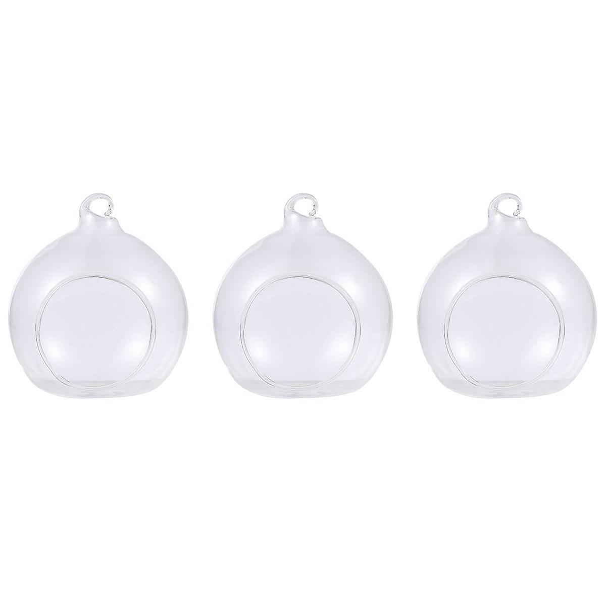 Christmas Hanging Ball Transparent Decorative Item 8cm Hole Design 3Pcs Suitable For General Users