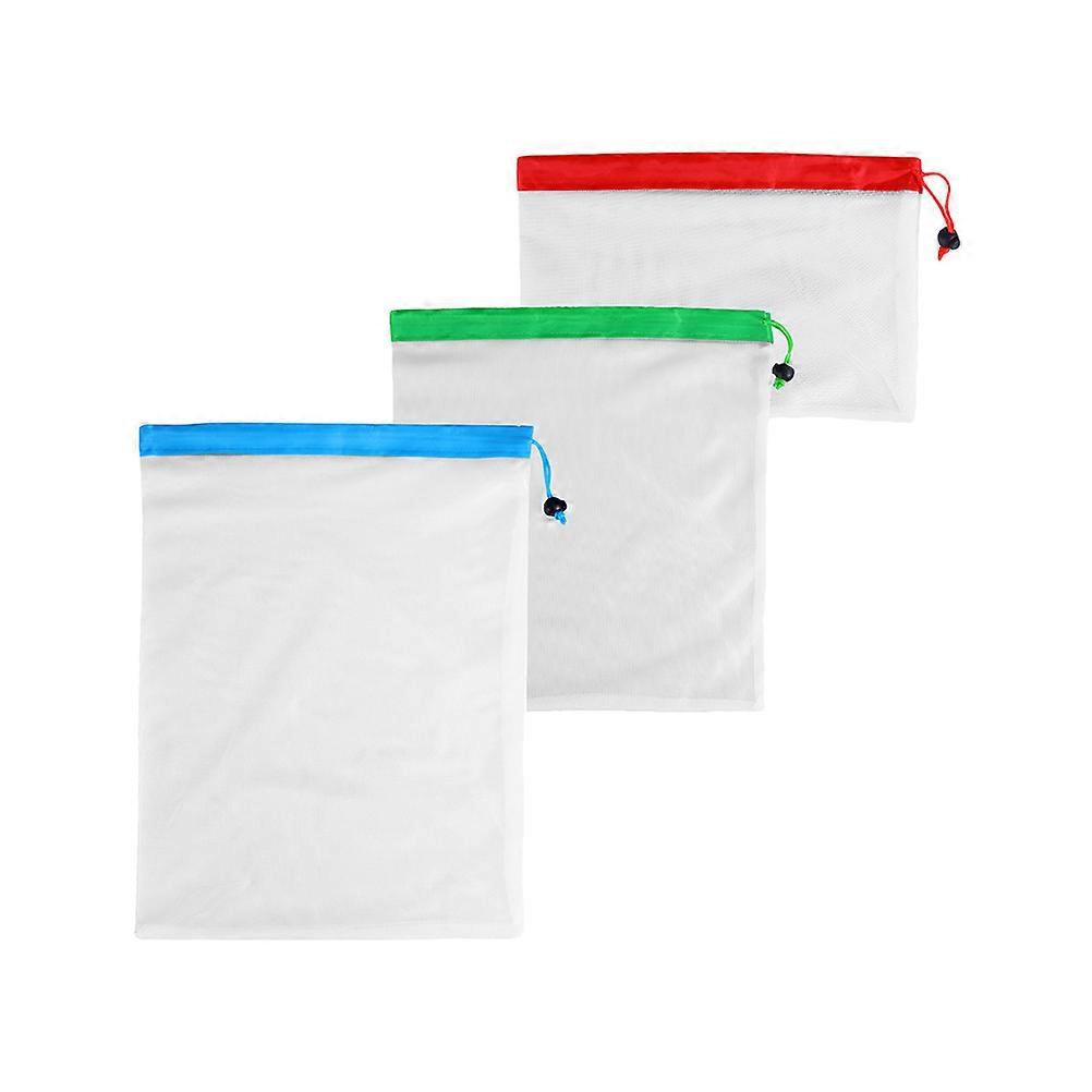 Reusable Mesh Bag for Storage Made of Polyester Assorted Color Breathable Washable 17 Inch 14 Inch 8 Inch