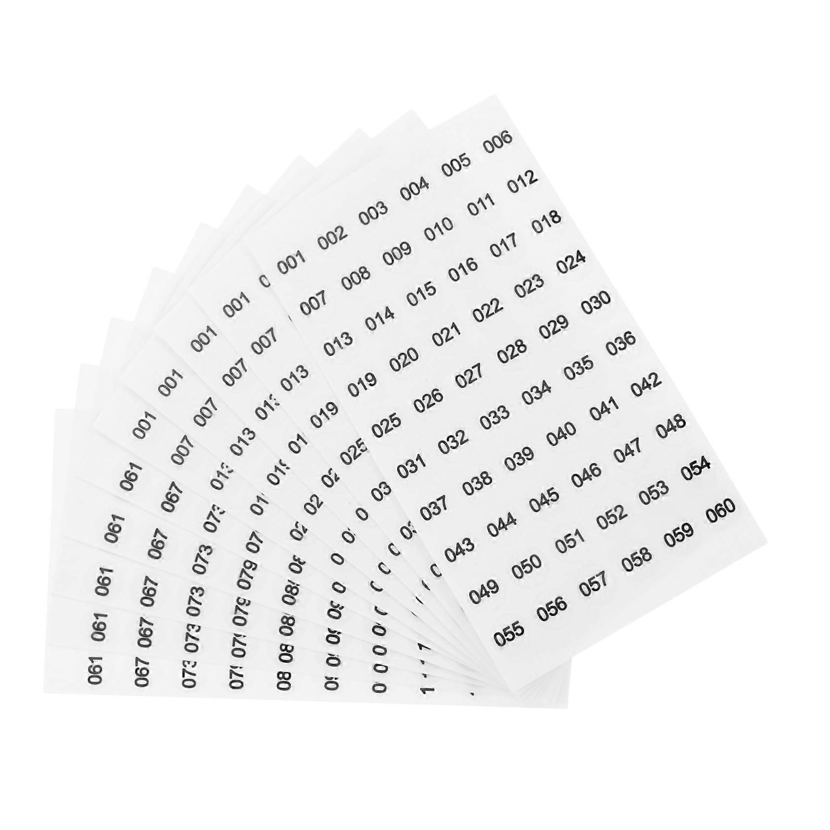 10 Sheets Nail Polish Stickers Number Labels for Organization, Notebook, and Storage - Waterproof Paper, Multicolor Designs