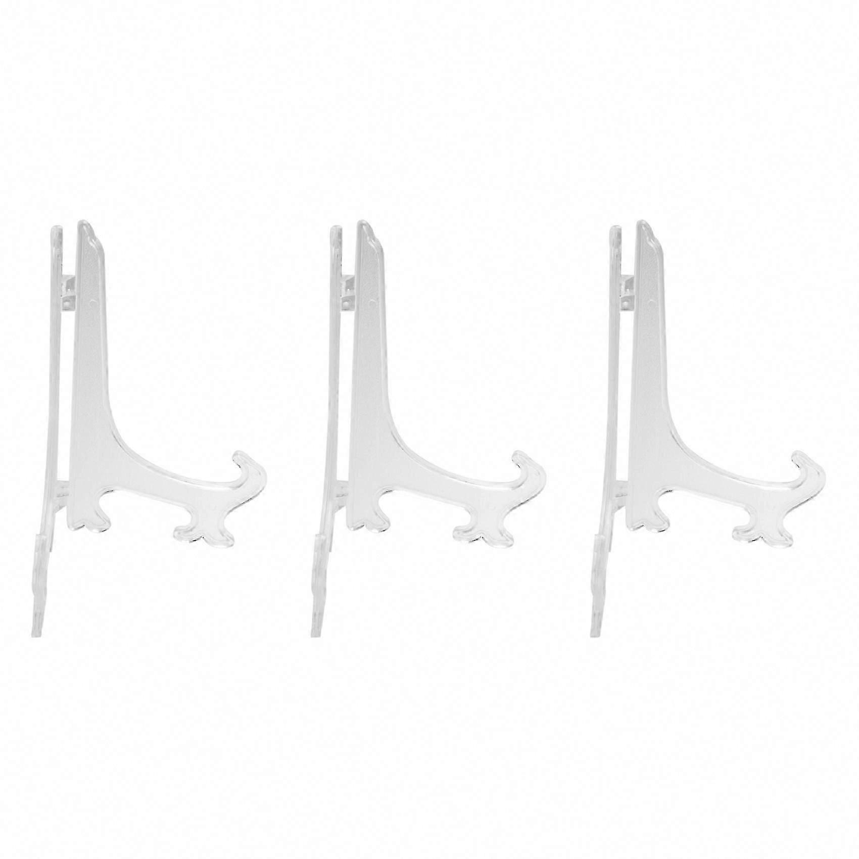 3X Clear 7 Inch Display Easel Stand for Plates Bowls Pictures Frames Photos