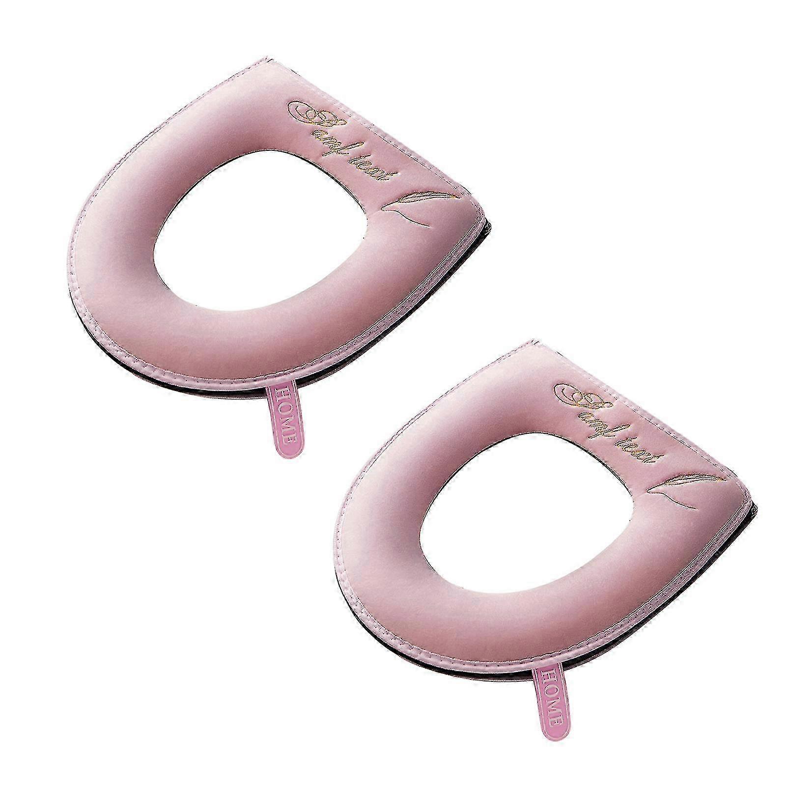 2025 LM 2Pcs Warmer Toilet Seat Cover with Lid Lifter Handle Set Toilet Seat Pads LOG