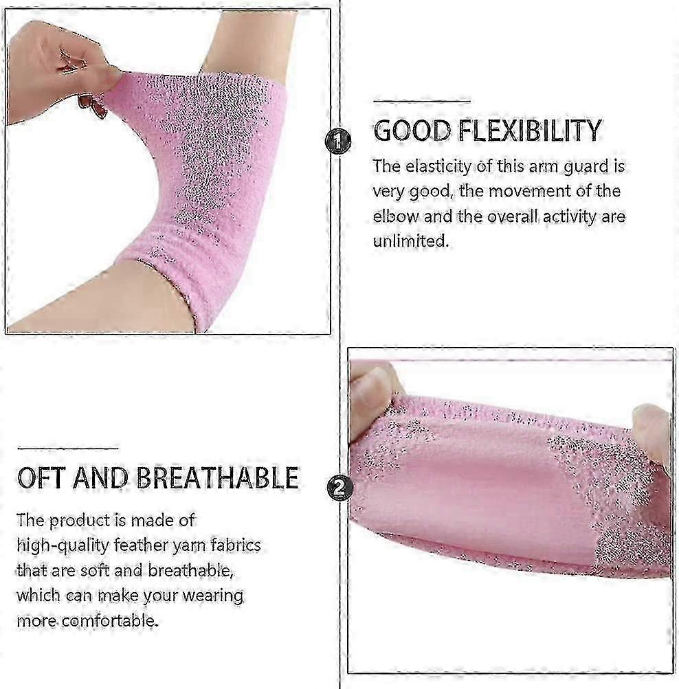 2 Pairs of Moisturizing Gel Elbow Cover Sleeves, soft and breathable to prevent sunburn.