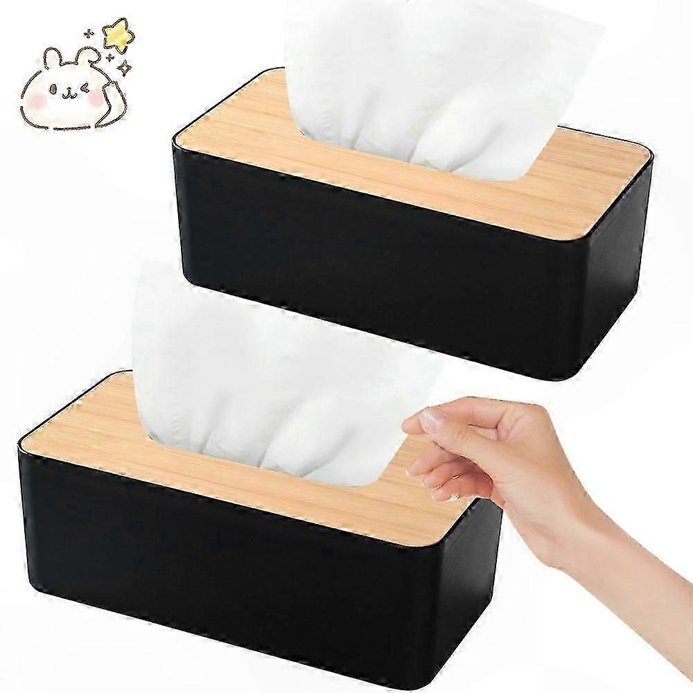 Rectangular Tissue Box Set, 2 Pack for Paper Towels & Home Decor Use