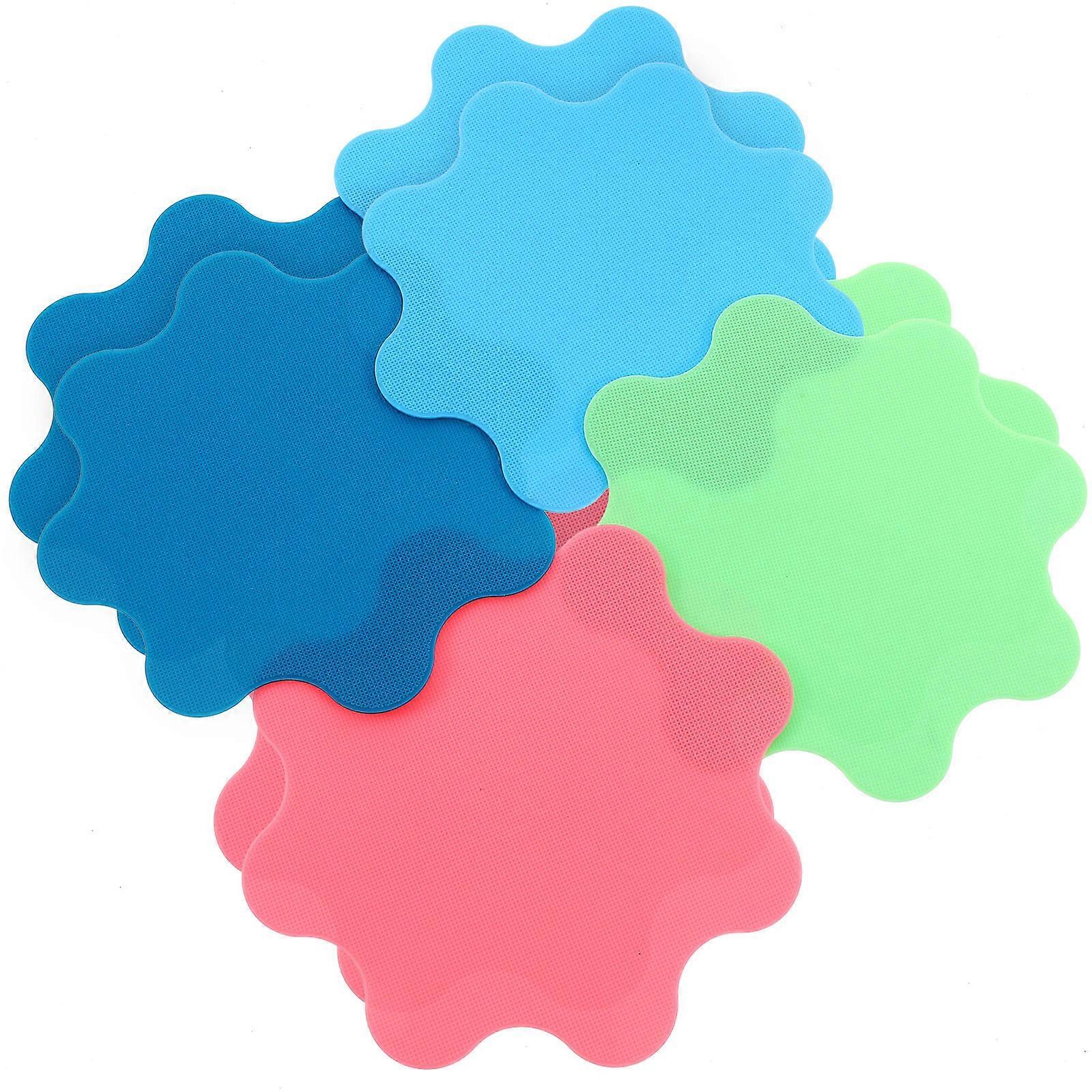 Jar Grippers 8Pcs Non-Slip Kitchen Coaster Flower Pattern Heat Insulation Function for Home Use