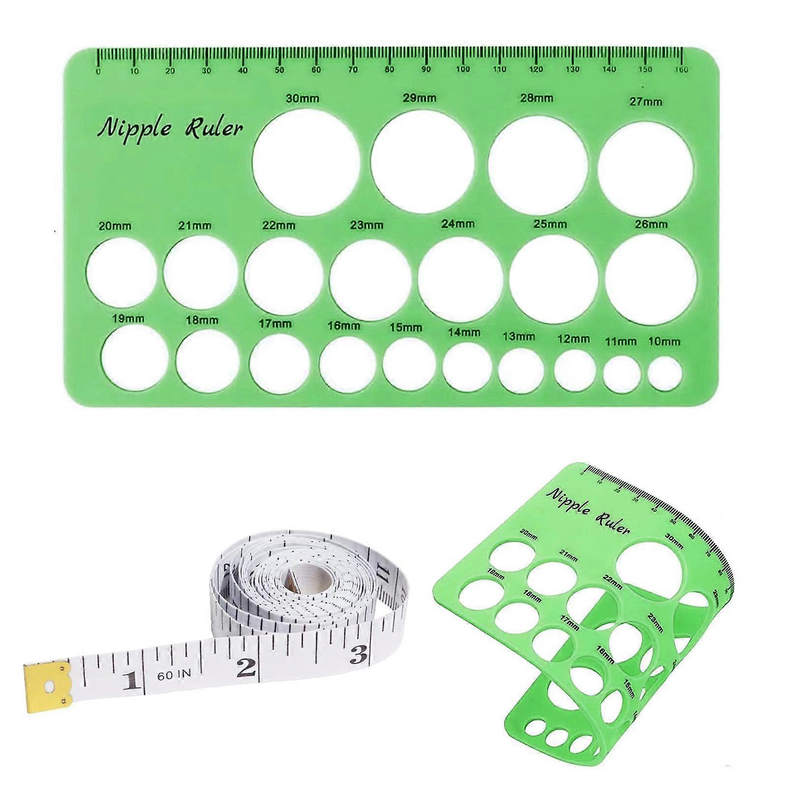 Nipple Ruler for Breast Pump Flange Sizing Tool Silicone Nipple Measurement Tool for Moms Breast Pump Flange Sizing Tool with 1.5M Soft Ruler