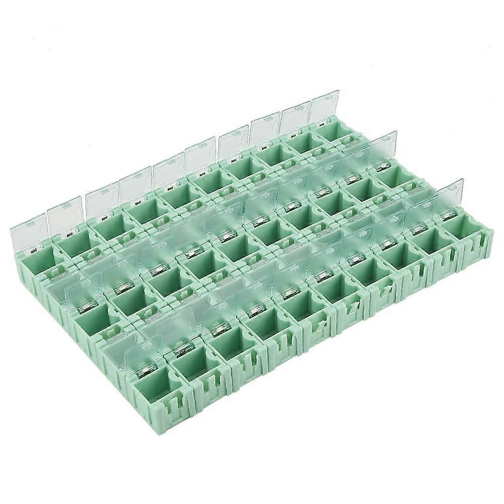 SMT SMD Storage Box 50Pcs Green Mini Container with Selflocking Buckle