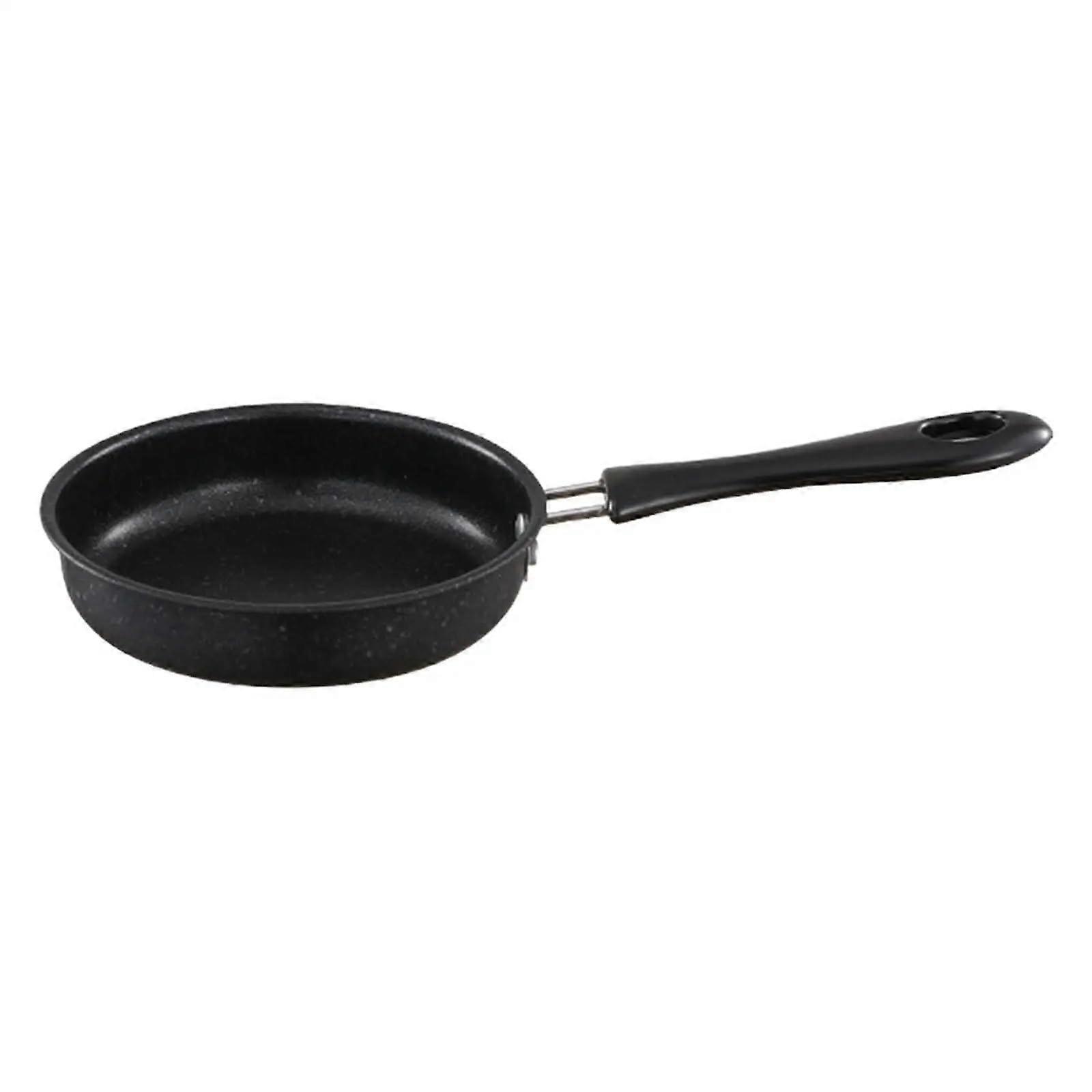 Induction Omelette Pan Long Handle Round Nonstick Skillet For Induction Cooker Fried Egg Black