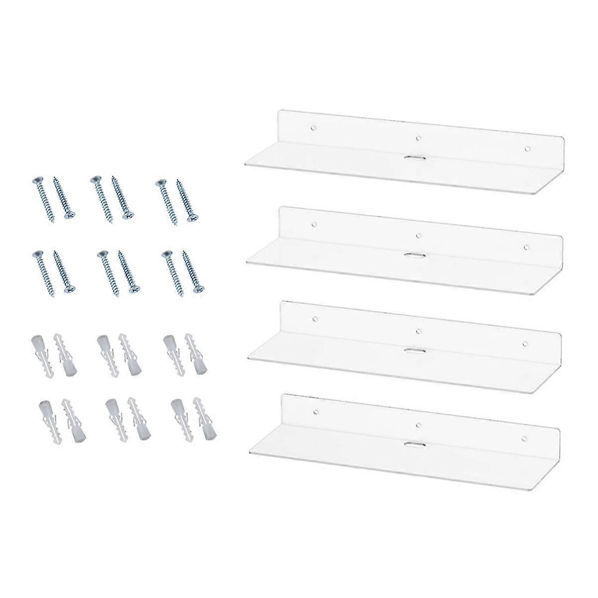 11.6Inch Floating Shelves 4 Pack Clear Acrylic Wall Mounted