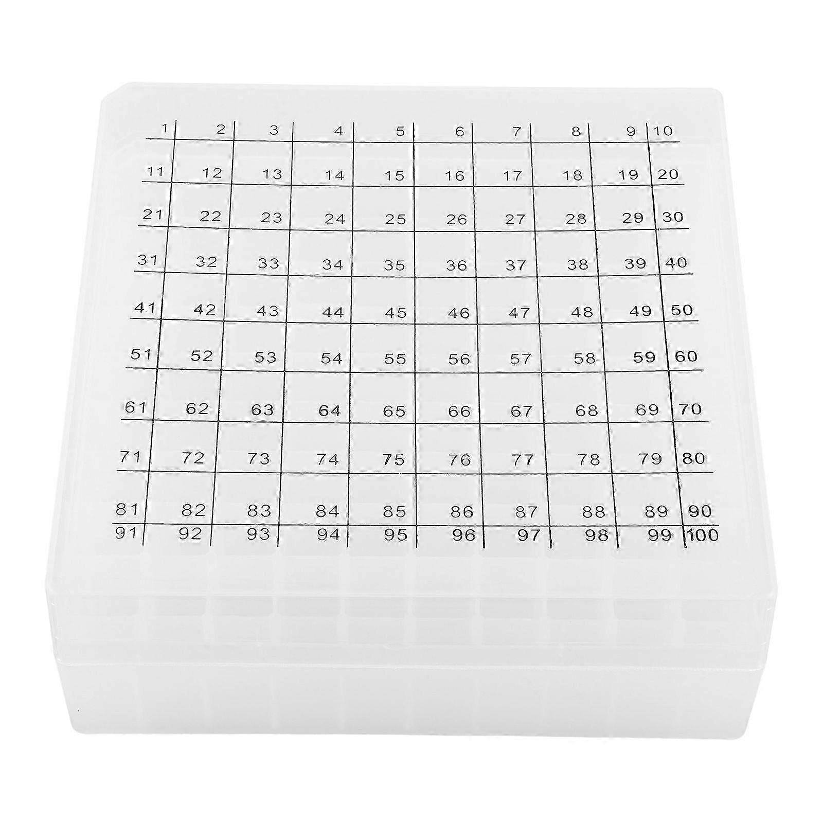 Tubes Storage Test Tube Holder Laboratory And Freezer Use Plastic Cryogenic Storage Box For 1.8/2/5/10ml Tubes (100 Slots)