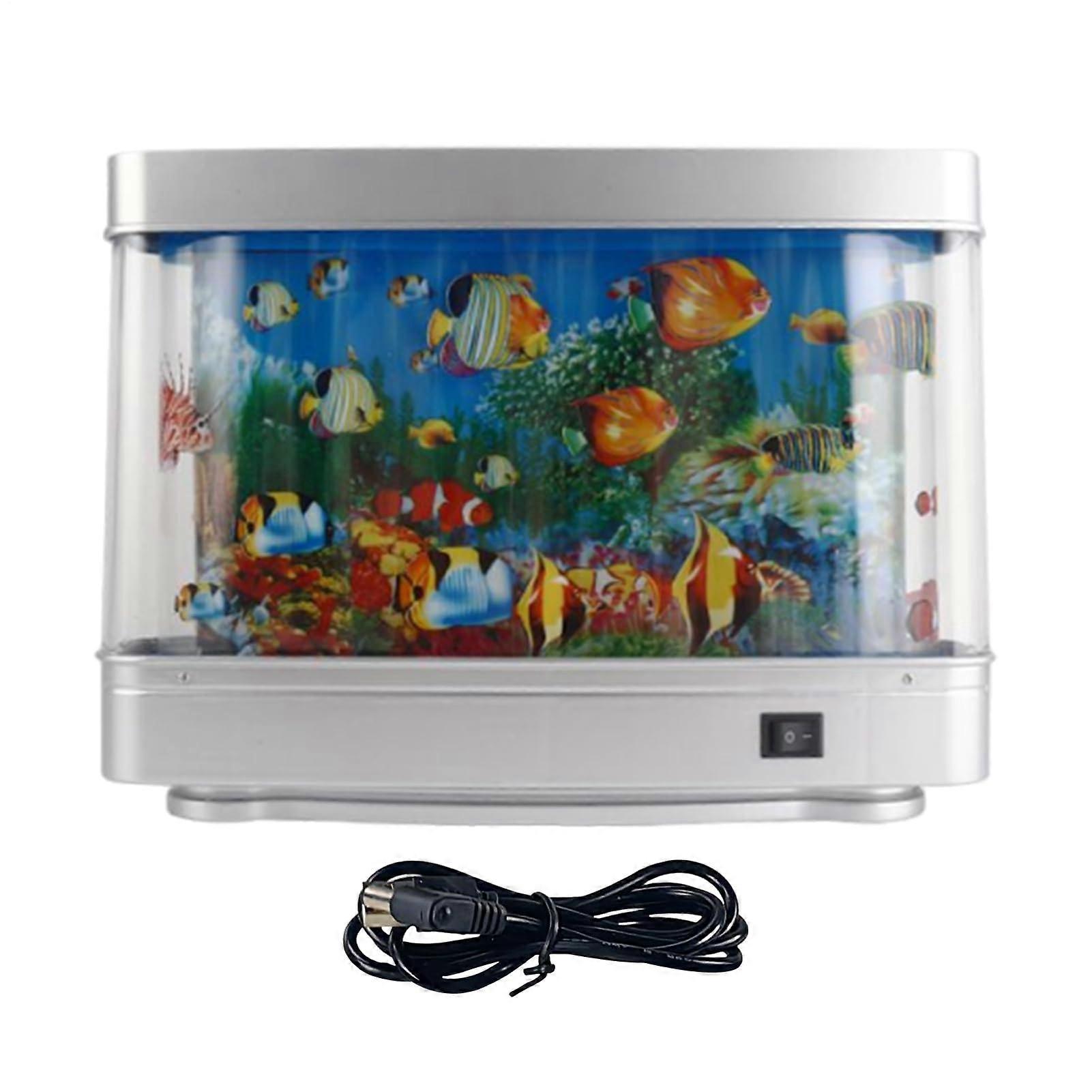 Artificial Aquarium with Moving Fish Built-In Light Quiet Motion Mini Tank For Baby Room 12.2 x 3.54 x 9.45 Inches