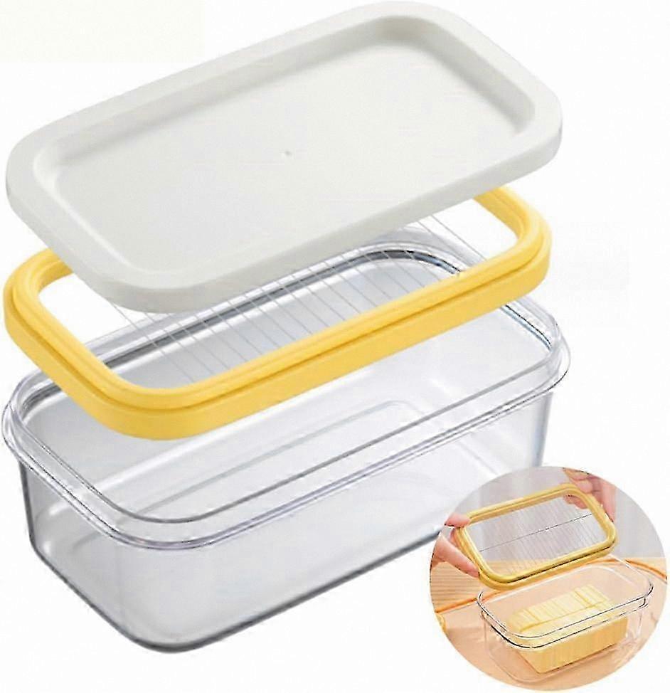 Stainless Steel Butter Cutter and Slicer for Easy Portioning, Fridge Storage Solution for Two 4oz Sticks