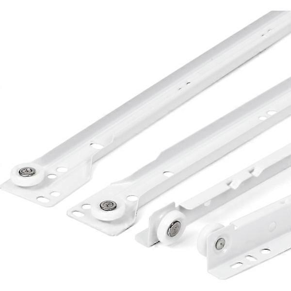 Drawer runner 400mm - Set of 2 (1 pair) Drawer slides, in white, partial extension - Easy-to-assemble drawer kit