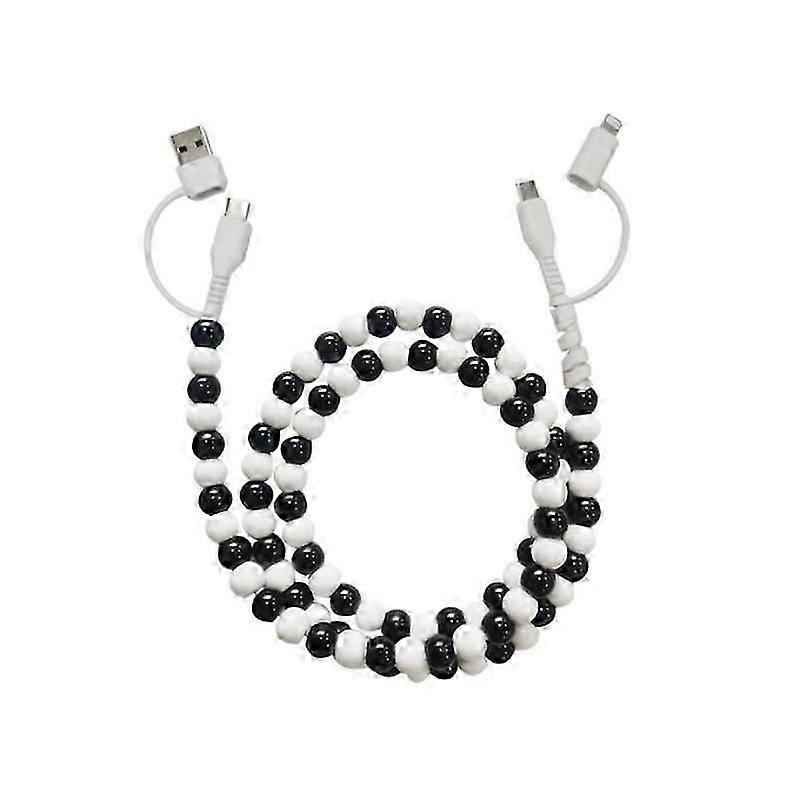 Beaded Charging Cord,Biographyn/Rightfavour 4-in-1 Beaded Charging Cord Cable