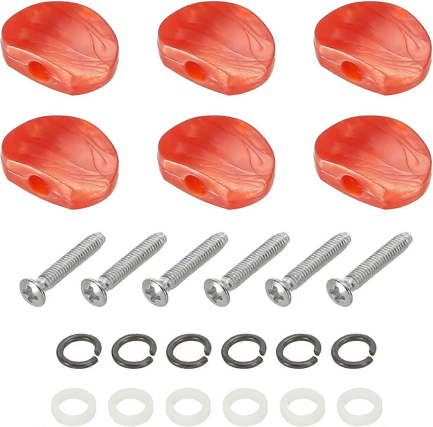 Guitar Tuning Peg Button Machine Head Semicircle Acrylic Buttons Red Pearl for