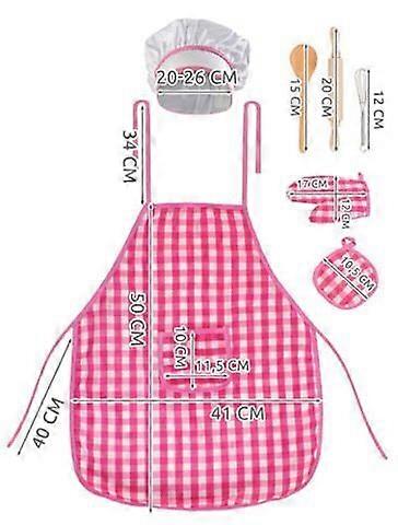 Kids' chef suit with accessories such as apron, hat and rolling pin