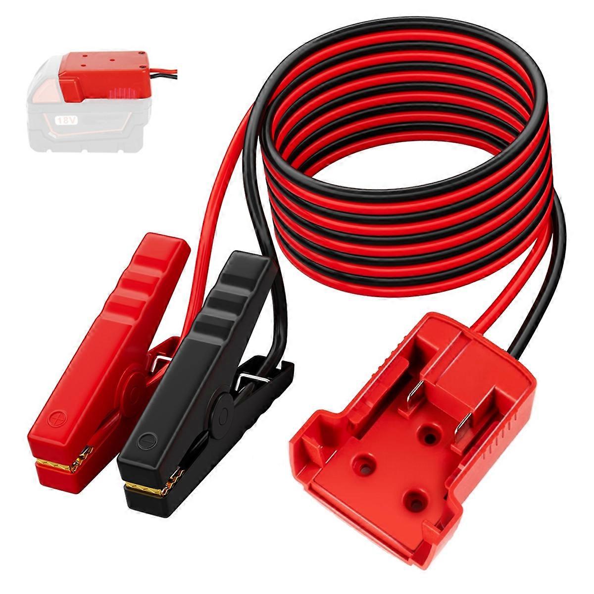 For 18V Li-Ion Battery Jumper Cables 12AWG Cable Power Battery Jump Starting Adapter Auto Booster Cable