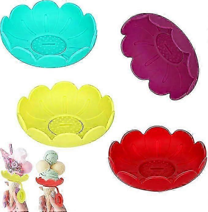 Children's Ice Holder, Pack of 4 Silicone Ice Holders on a Stick, Drip-Free Ice Lolly Holder, Reusable Ice Holder, Leak-proof Ice Holder, for Boys and