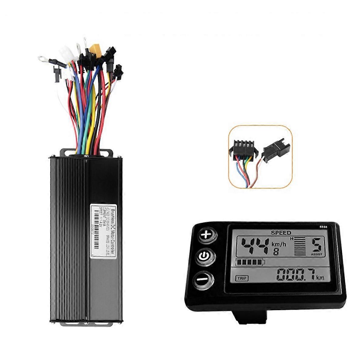 36V 48V 52V 35A 1500W Brushless Motor Controller+S866 LCD Kit SM5+2PIN for Electric Mountain Bike Scooter Modification
