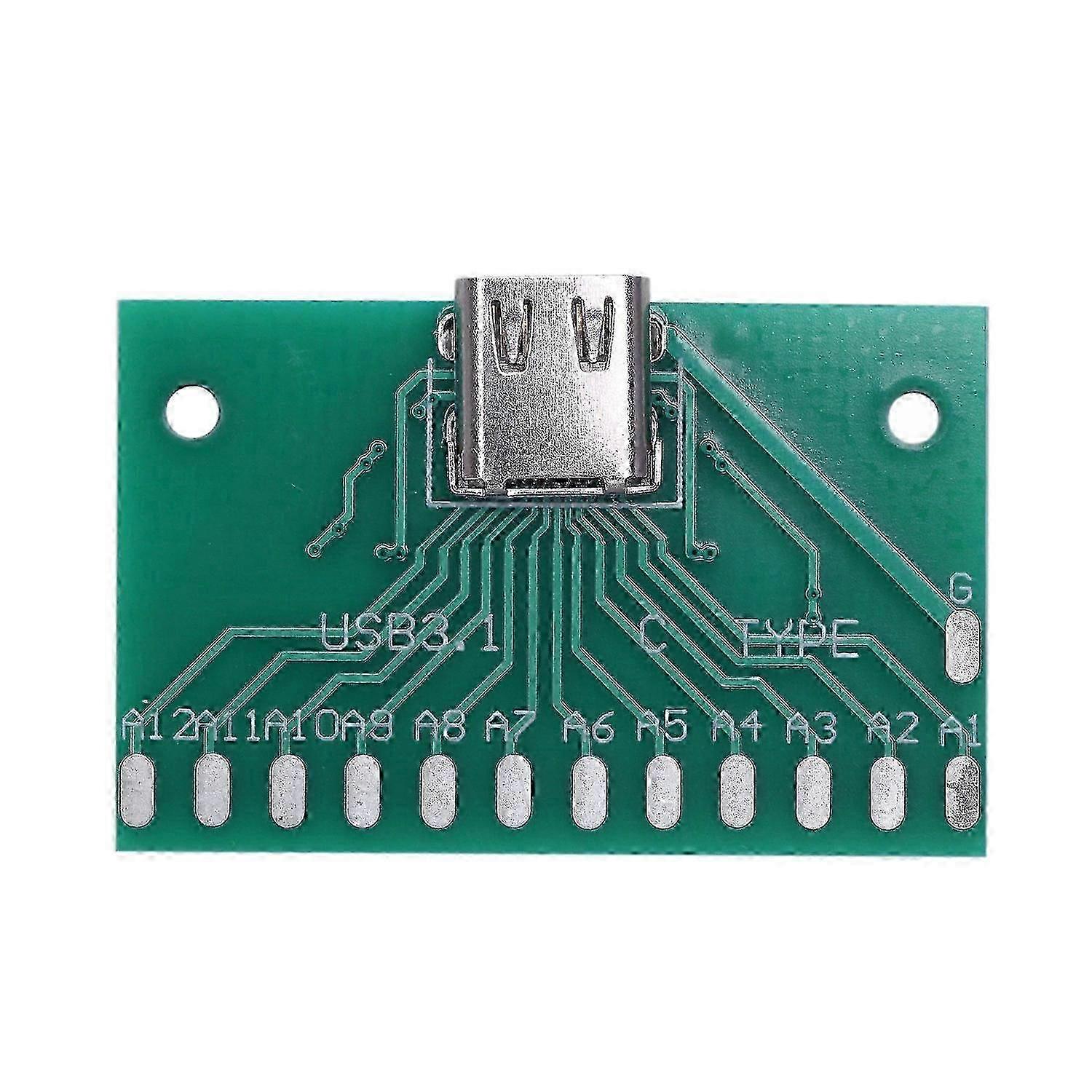 Diy 24Pin Usb-C Usb 3.1 Type degree Celsius Female Socket Connector With Pc Board