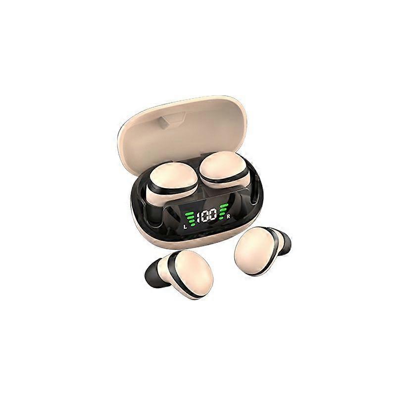 Mini Wireless Earbuds Bluetooth 5.3 IPX5 Waterproof Call Noise Cancellation(Beige)