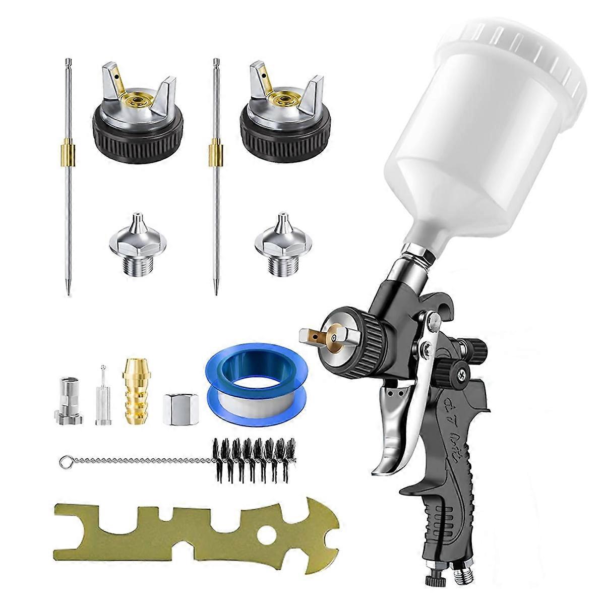 HVLP Air with 1.7/2.0 mm Nozzles, Mini Automotive Air Paint Sprayer Kit, Car Paint Sprayer