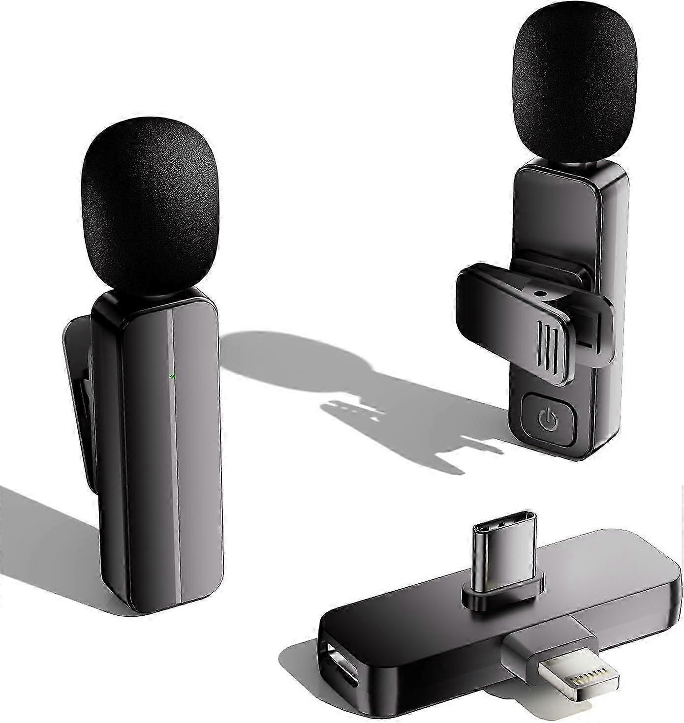 2025 Latest Model Pack Wireless Mini Lapel Microphone for iPhone, Android Phone
