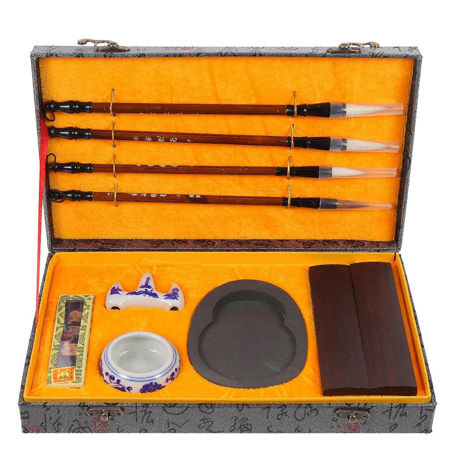 Chinese Ink Brush Set Ink Stone for Writing Practice 1Set