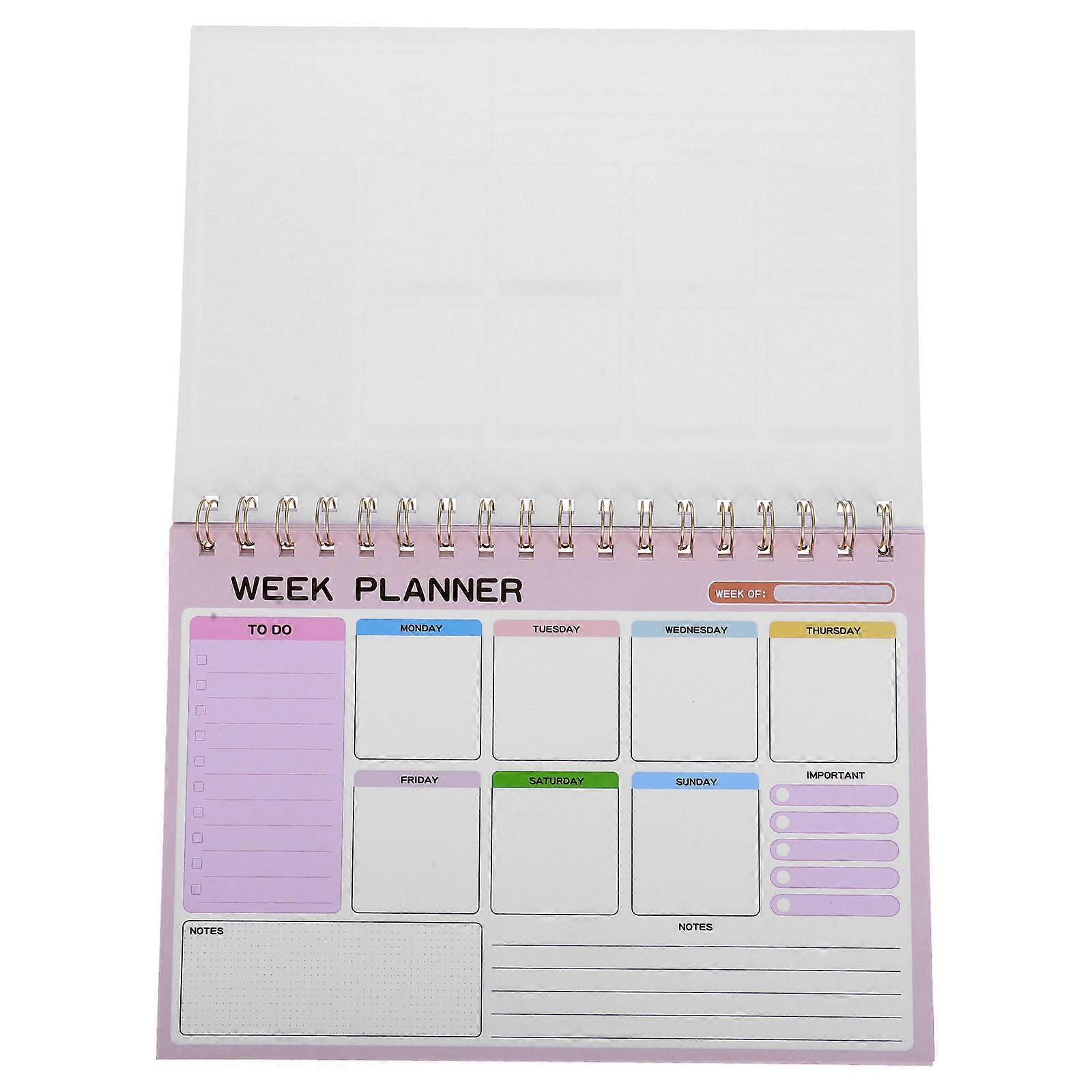 Weekly Planner Notebook 2Pcs Convenient Undated Weekly Planning Notepad