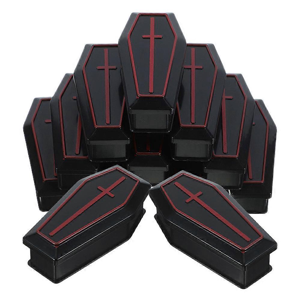 Halloween Miniature Coffin Box for Storage 60Pcs Plastic Prank Props