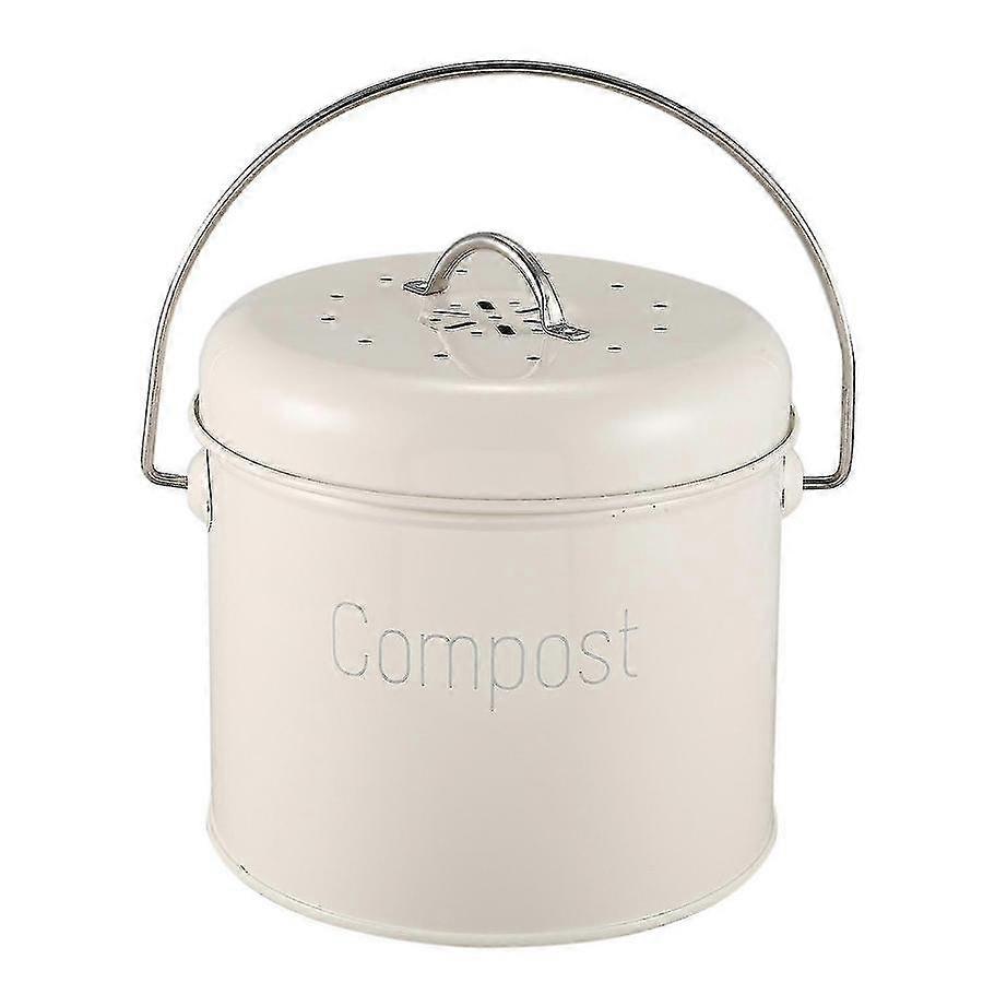 Kjøkkenkompostbeholder i rustfritt stål 3l med kullfilter for matavfall
