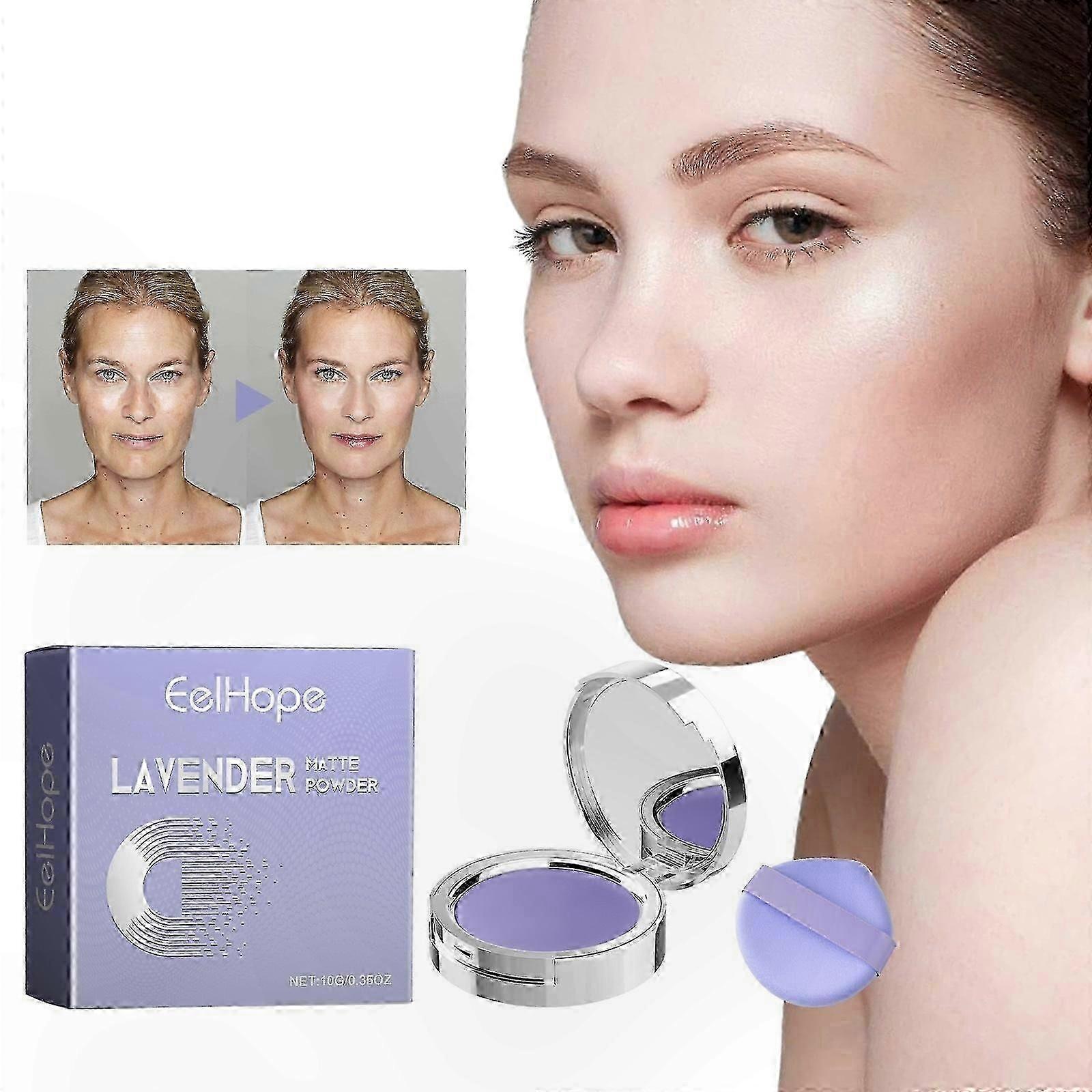 Oil-Control Lav Powder for Long-Lasting Makeup, Includes Mini Puff, Smooth Blurring Effect with Silky Finish