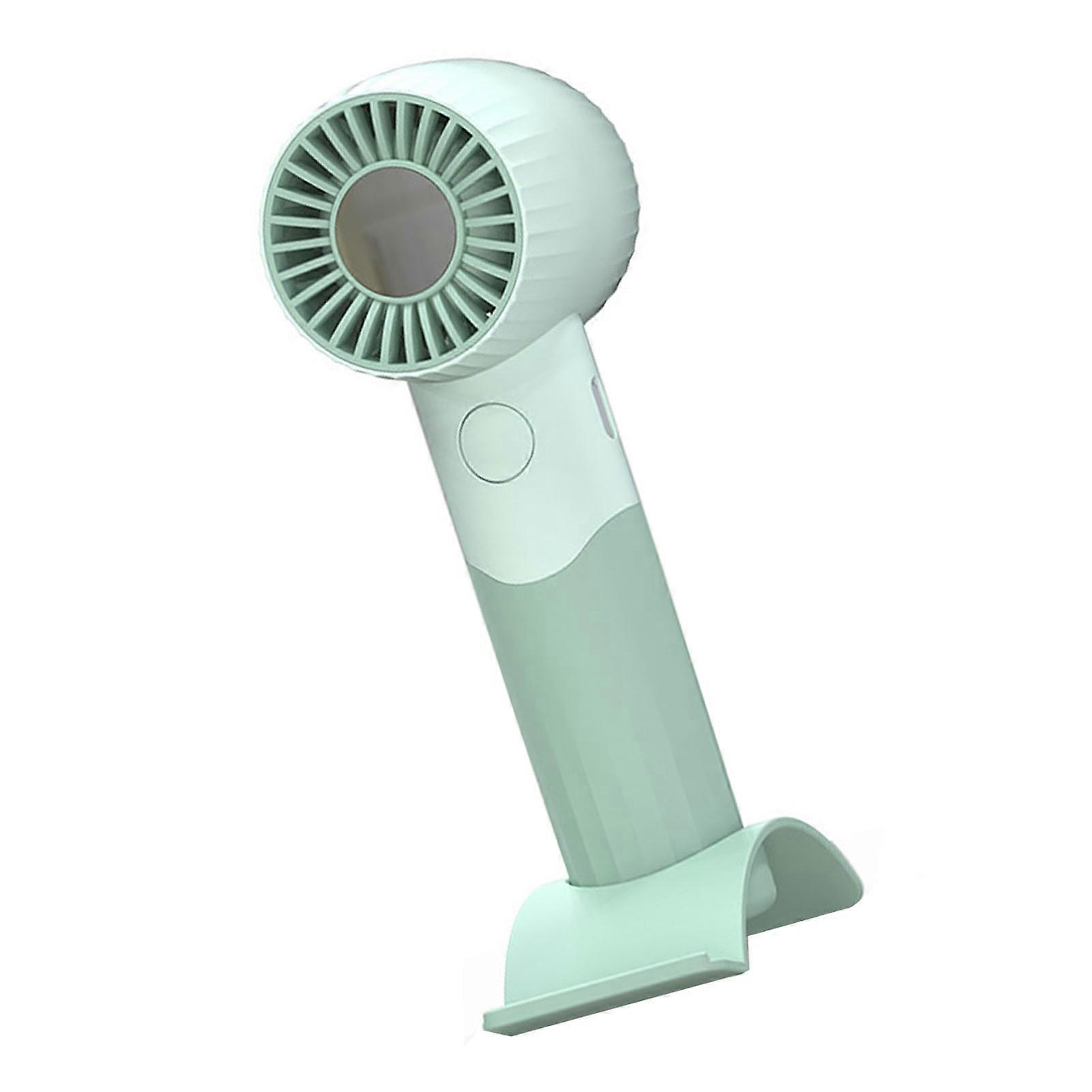 Handheld USB Fan 3-Speed Portable Desk Fan with Phone Stand 6.6x8.2x14.8cm Light Green