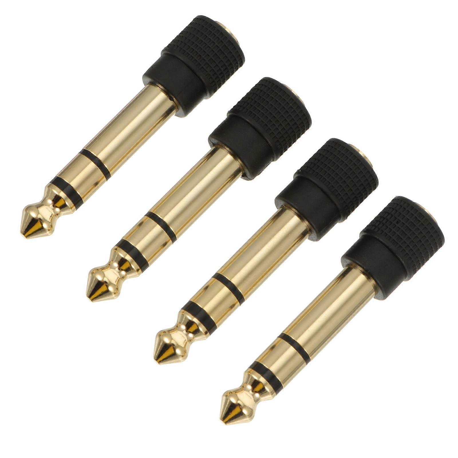 Golden Audio Adapter Headphone Jack Adapter for Speaker 4Pcs Copper Converter