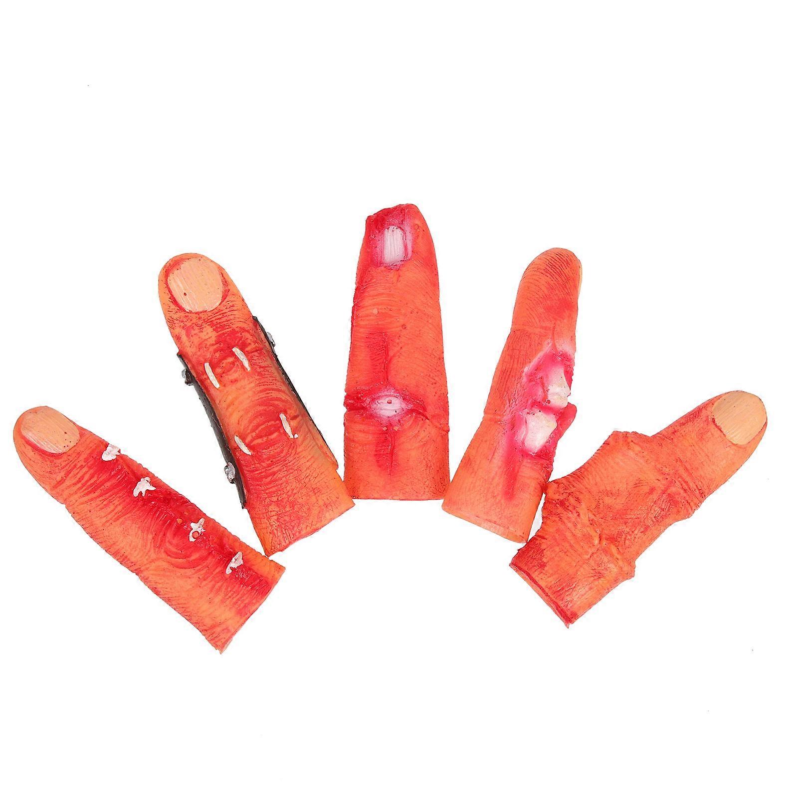 Halloween Fake Finger Severed Prop for Decor 5Pcs Assorted Color Finger Covers