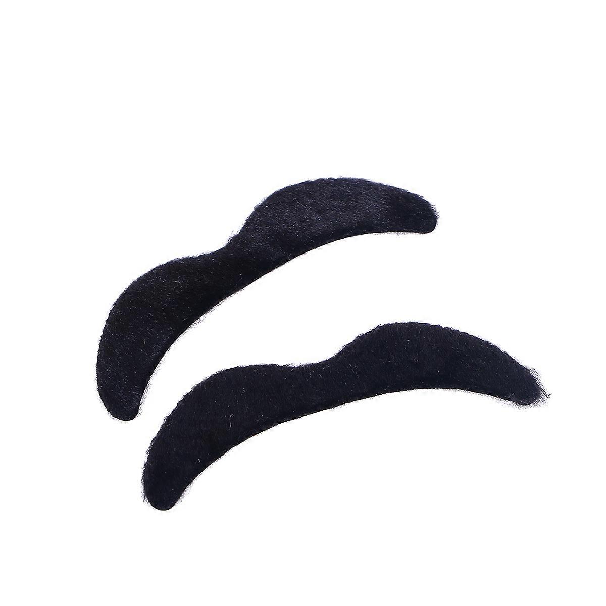 Halloween Props Black Short Plush Mustache for Decoration 10Pcs