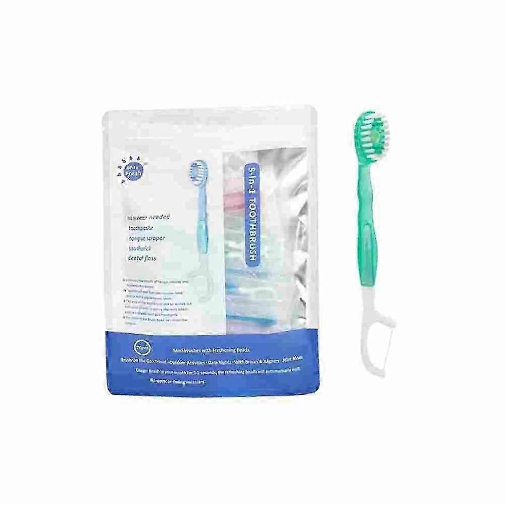 5 In 1 Toothbrush Floss, Disposable Mini Toothbrushes On The Go
