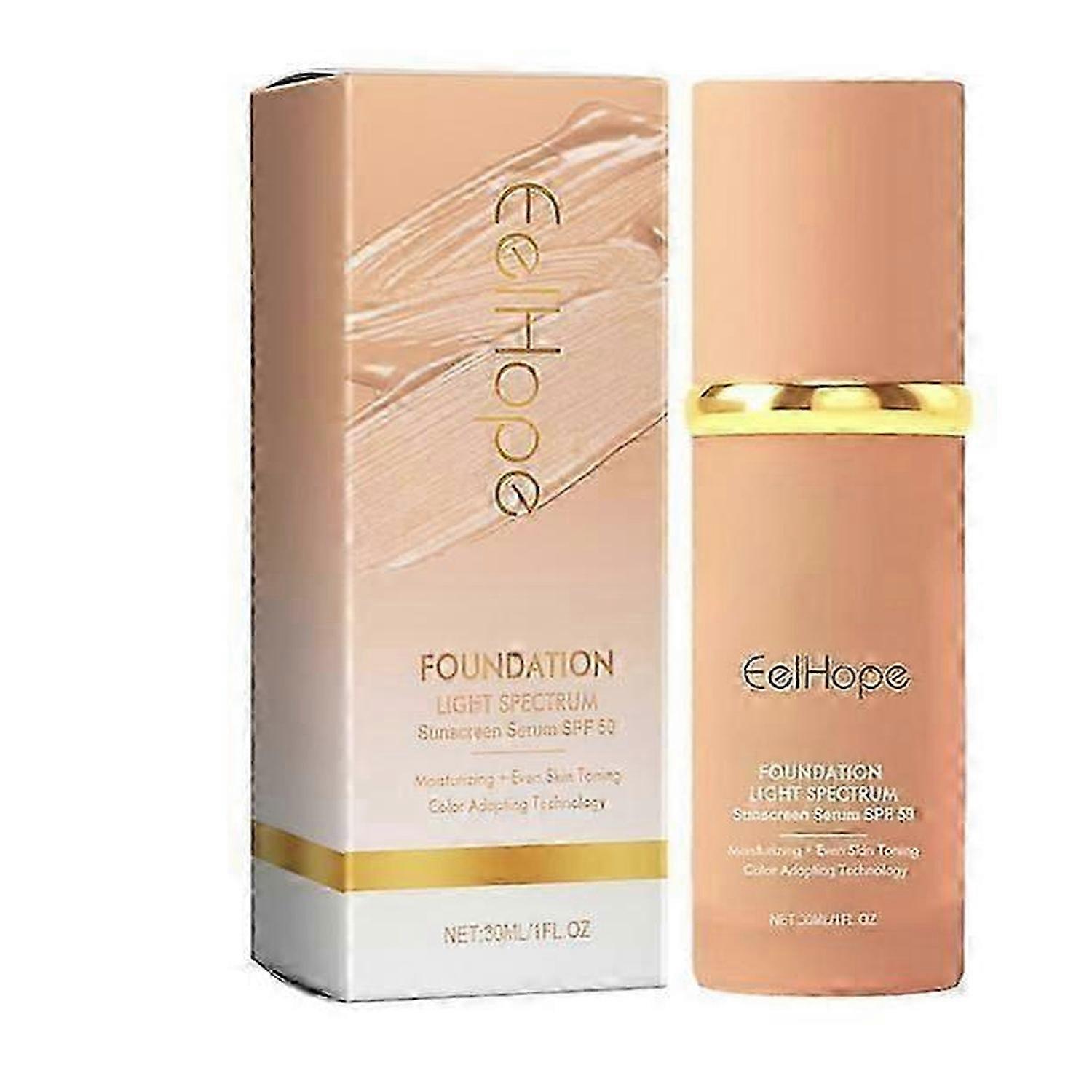4 in 1 Colour Changing Foundation, SPF50 Medium Spectrum Foundation, Colour Changing Mature Skin Foundation, Full Coverage Skincare, Moisturizing Anti