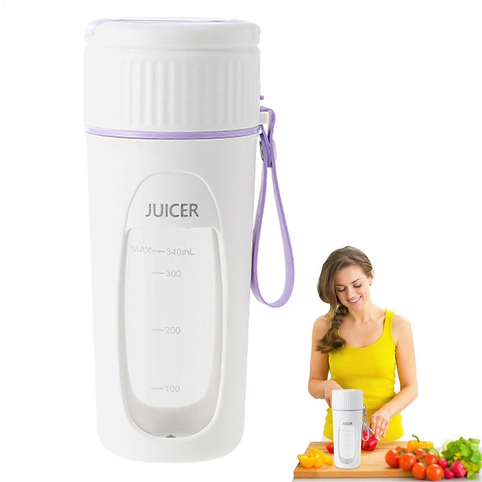 Portable Cordless Blender, Travel Mixer Cup Purple, USB Rechargeable, Citrus Juicer Compatible, Home Use