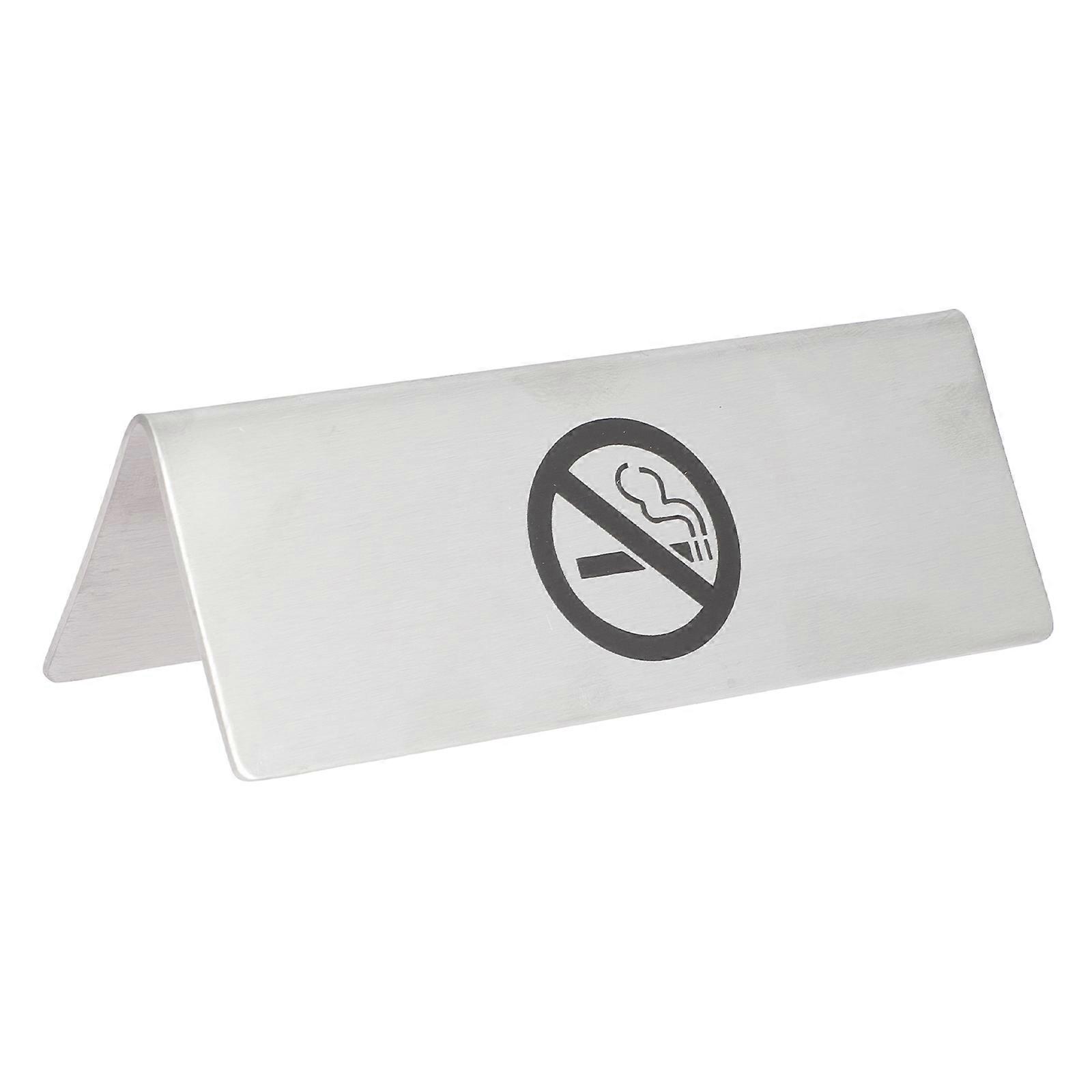Silver No Smoking Signboard Stainless Steel No Smoking Reminding Sign for Public Use