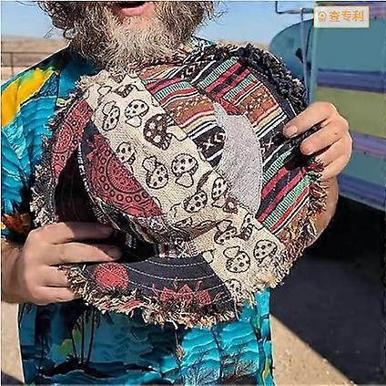 Patchwork multicolored mushroomHempHat patchwork multicolored mushroom Hemp Hat