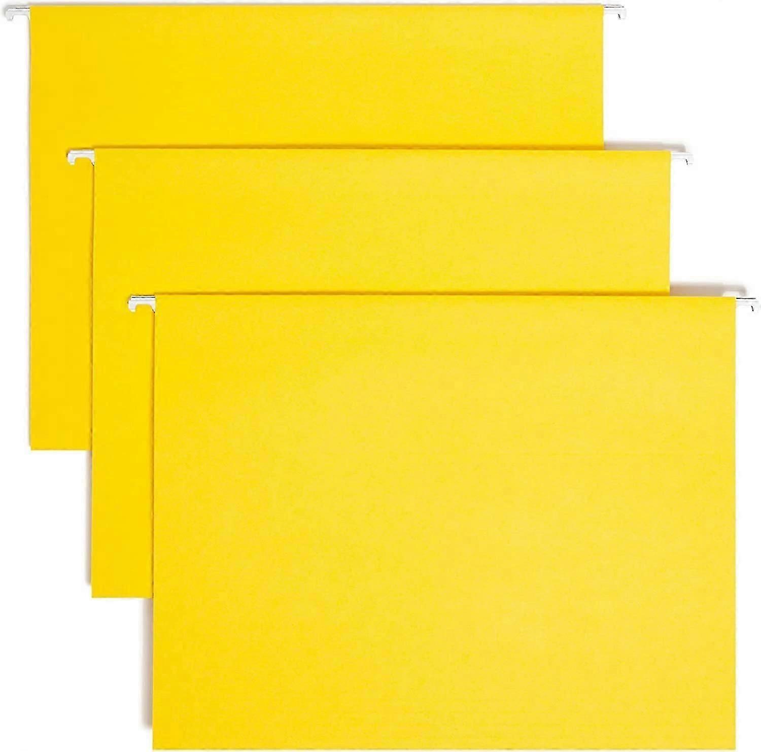 Colored Hanging File Folder with Tab, 1/5-Cut Adjustable Tab, Letter Size, Yellow, 25 per Box (64069)s