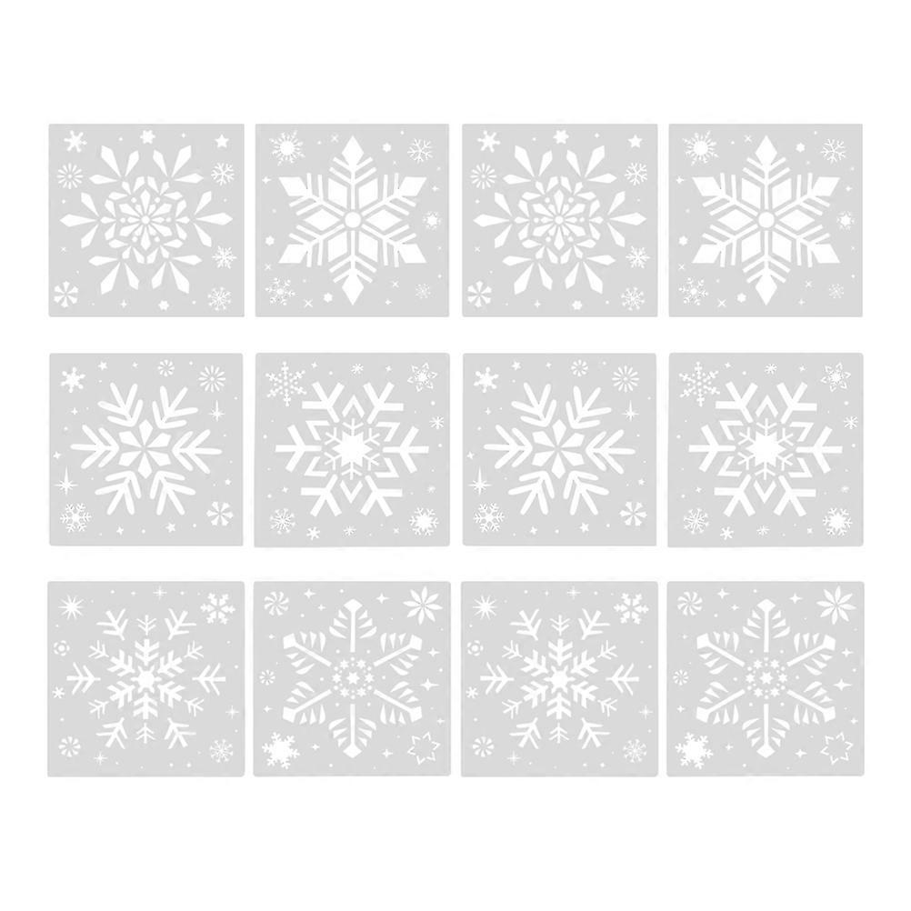 Christmas Snowflake Stencils for Painting 8Sets White Reusable Craft Templates