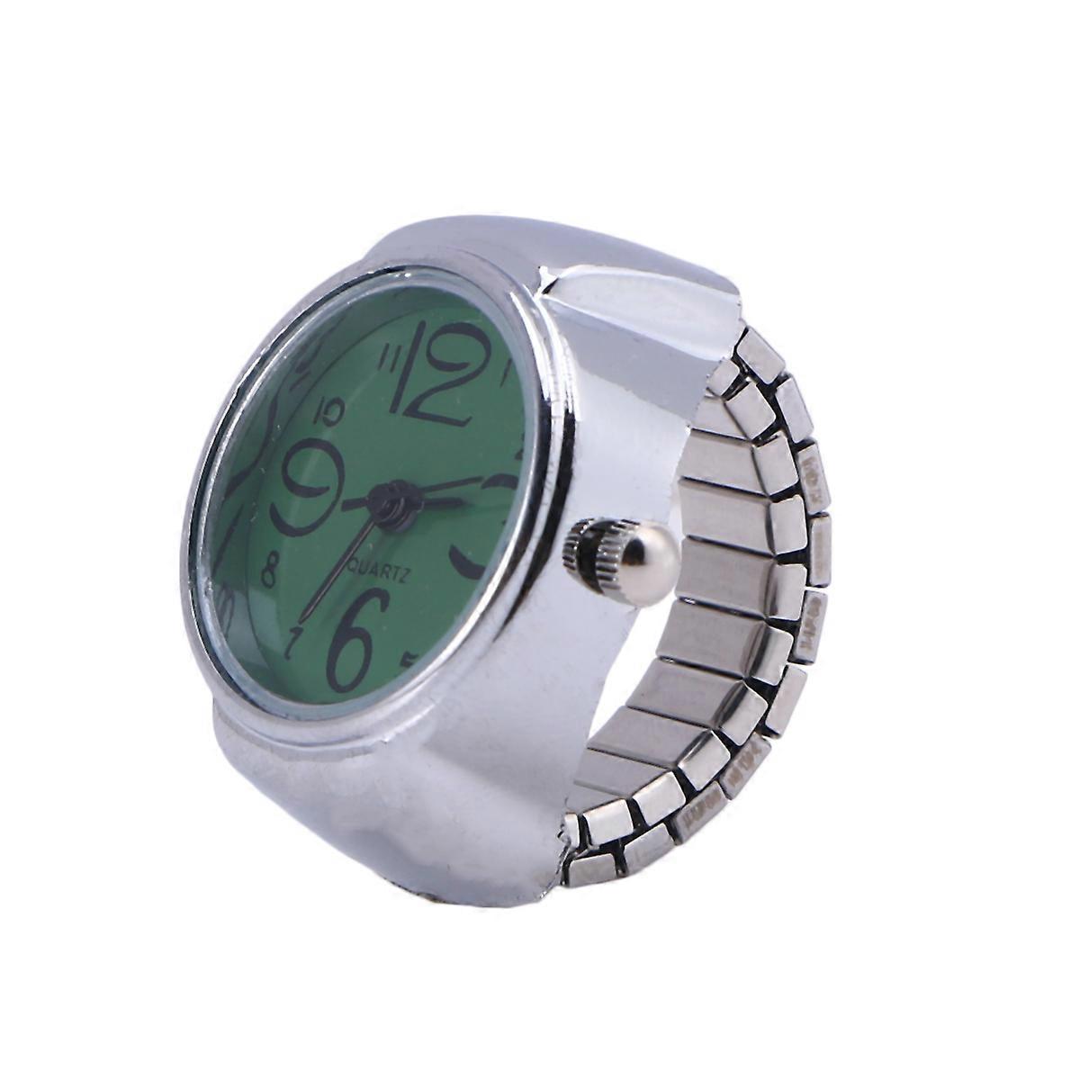 Quartz Watch Creative Unisex Ring Watch for Wearing Green