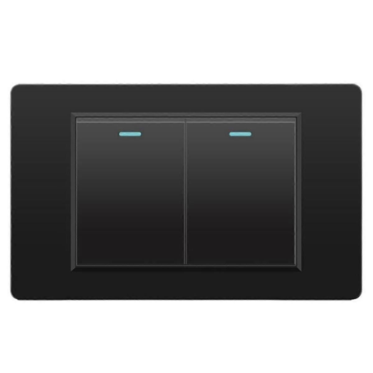 Wall Electrical Switches Light Switch 118mmx74mm Tempered Glass Panel Mechanical Button Switch