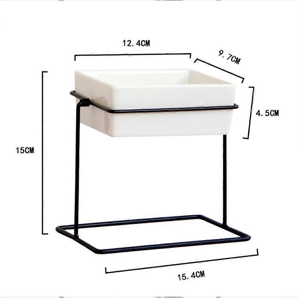 Storage Container Iron Art Flowerpot for Flower Use 3Pcs Black