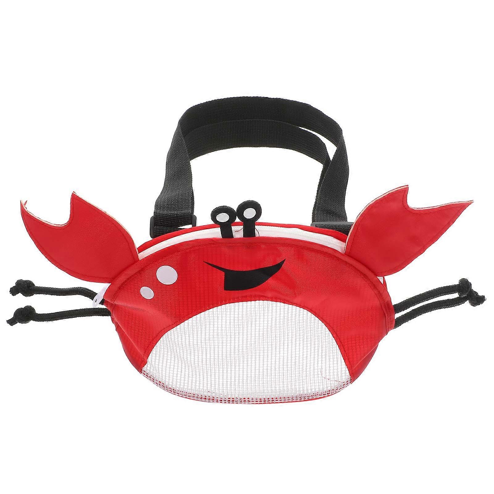 2Pcs Red Crab Shape Beach Bag For Children Storage Sized 28X16X10.5CM Perfect For Vacation