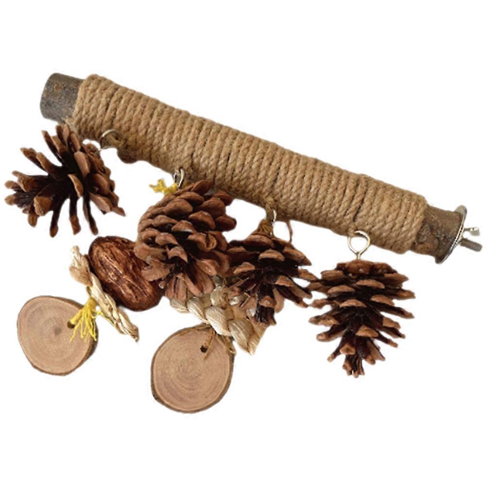 5Pcs Assorted Color Bird Perch For Parrots With Pine Cone Claw Grinding For Indoor Bird Cage
