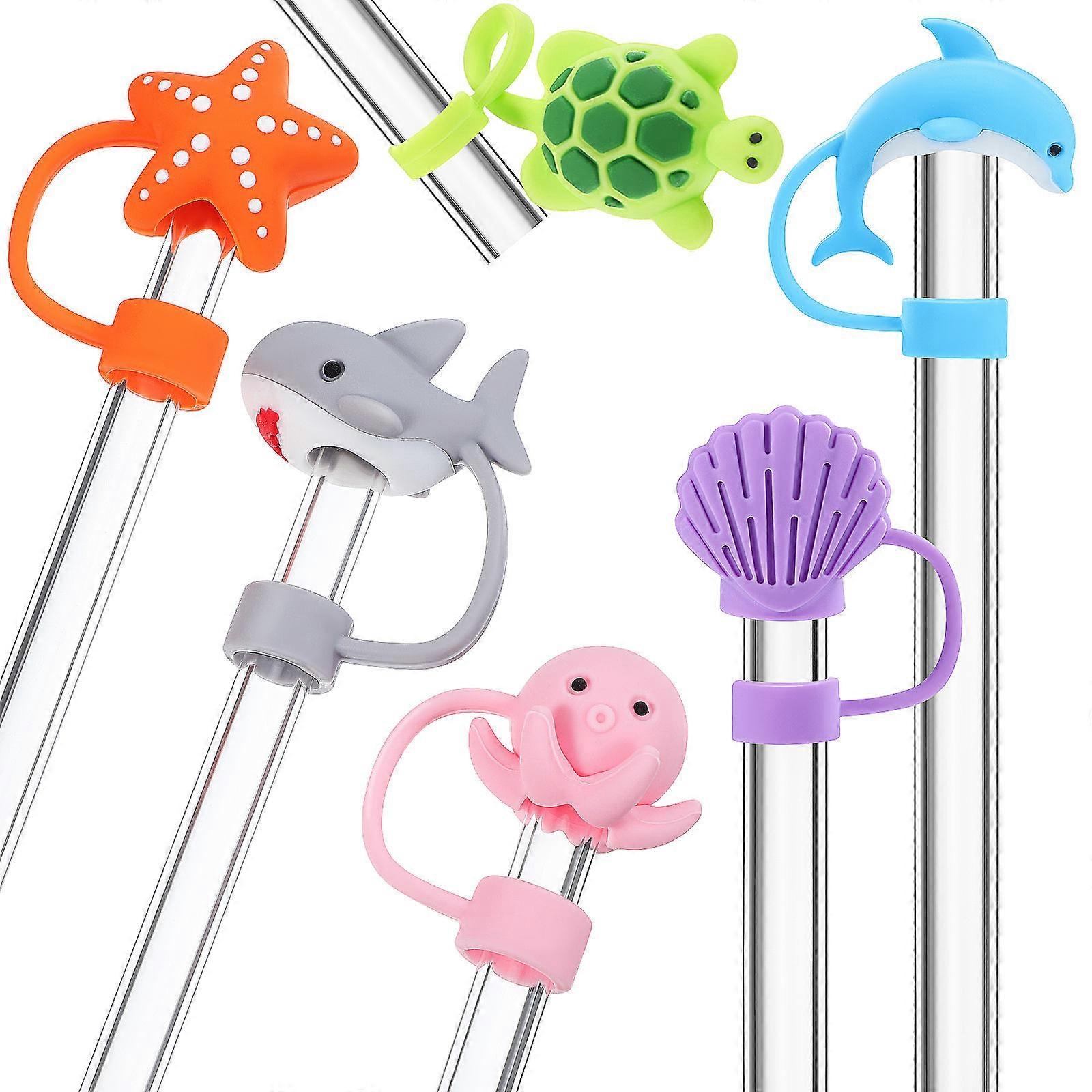 30 Pcs Silicone Animal Straw Toppers Fun Design For Outdoor Events Easy Installation Reusable Straw Tips