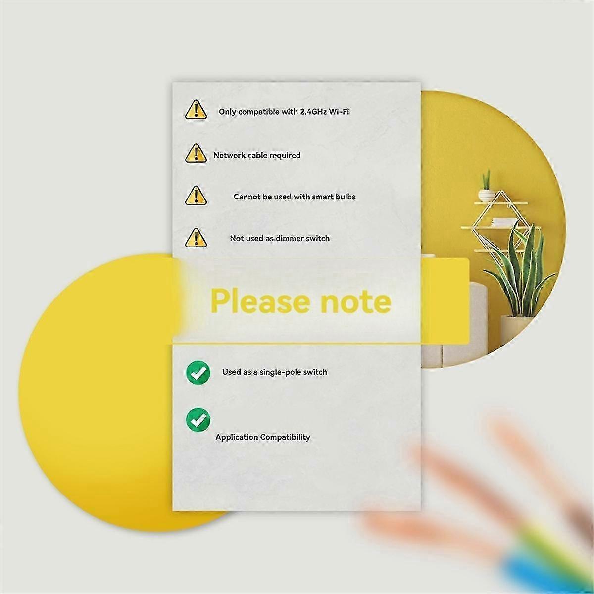 Tuya WiFi Smart Light Switch Need Neutral Wire 110-250V US Push Button Light for Alexa Home Smart L